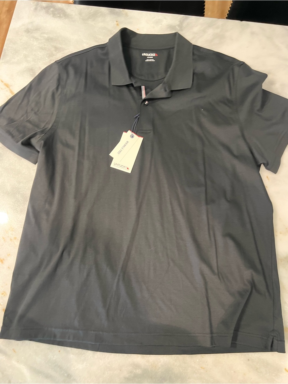 UNTUCKit Men's Charcoal Black Polo Shirt